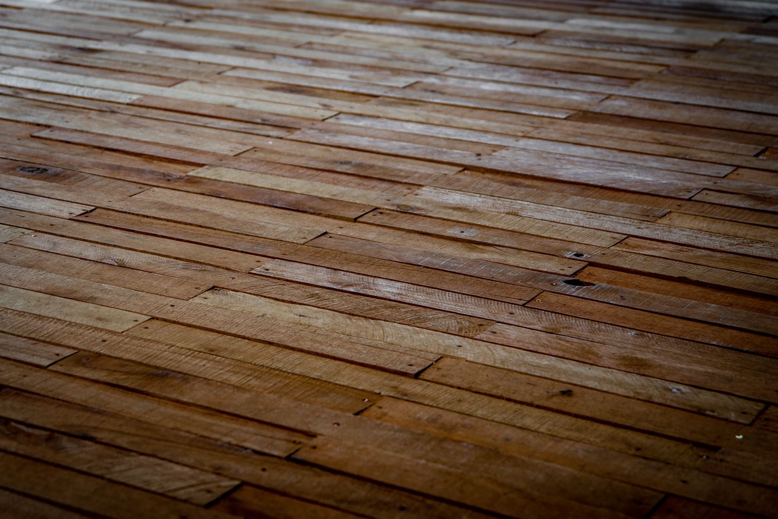 Medium-tone engineered hardwood plank flooring