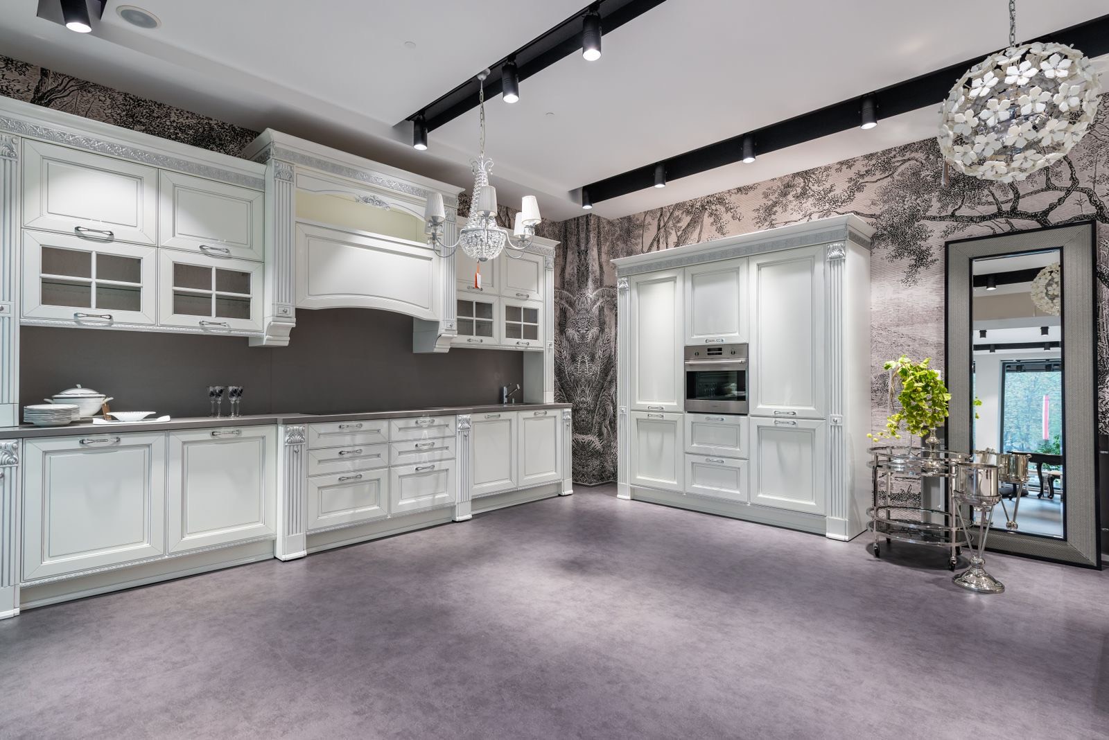 Modern commercial interior with resilient flooring